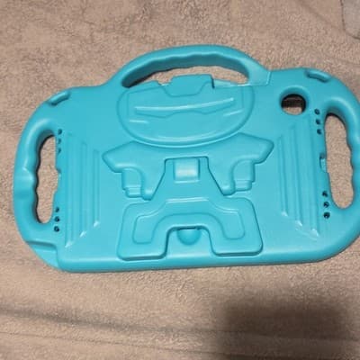 Blue Rugged Silicone Tablet Case with Handle, Integrated Stand, Impact Resistant - Thumbnail 2