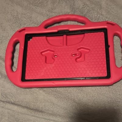 Pink EVA Stand Case with Handle for Tablet, Integrated Stand, Shockproof - Image 1