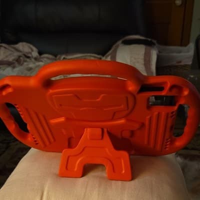 Orange Silicone Stand Case with Handle for Tablet, Integrated Stand, Shockproof - Thumbnail 3