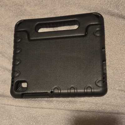 Black Rugged Silicone Tablet Case with Handle, Integrated Stand, Shockproof - Thumbnail 2