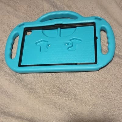 Blue Rugged Silicone Tablet Case with Handle, Integrated Stand, Impact Resistant - Image 1