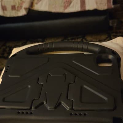 Black Rugged Silicone Tablet Case with Handle, Stand, Shockproof - Thumbnail 2