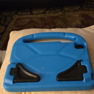 Blue Rugged Silicone Tablet Case with Handle, Stand, Shockproof - Thumbnail 2
