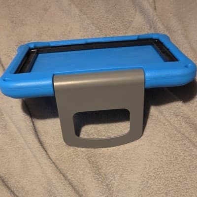 Blue Gray Silicone Stand Case for Tablet, Built-in Stand - Thumbnail 3