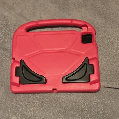 Pink Black Silicone Stand Case with Handle for Tablet, Integrated Stand, Shockp… - Thumbnail 2