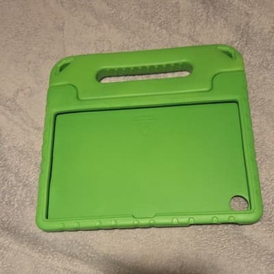 Green Rugged Silicone Tablet Case with Handle, Integrated Stand, Shockproof - Image 1
