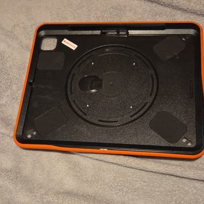 Maxdara Orange Black Rugged Tablet Case with Kickstand, Rigid Plastic - Image 1