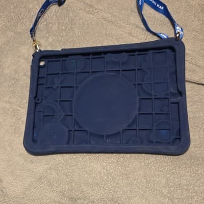 Blue Silicone Astronaut Tablet Rugged Case with Stand, Shoulder Strap - Image 1