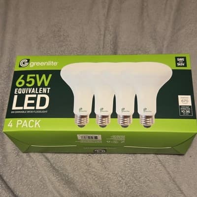 Greenlite LED BR30 Dimmable Floodlight Bulb 65W Equivalent 4 Pack - Image 1