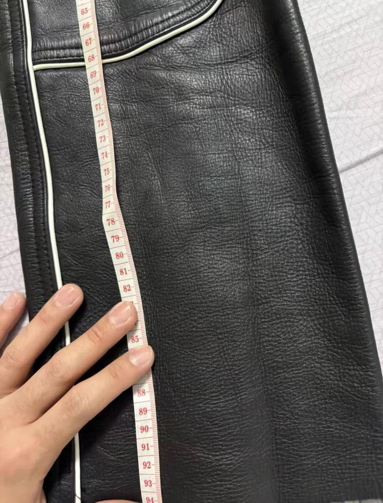 Mister B black and white striped leather pants, size 33 - Thumbnail 3