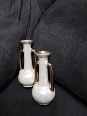 Vintage Pearl China Company Lusterware Handled Vase 22kt Gold Made in USA - Image 1
