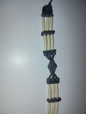 vintage native bone choker necklace - Image 1
