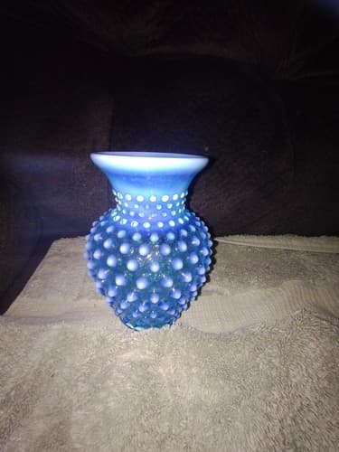 Vintage fenton glass vase blue - Image 1