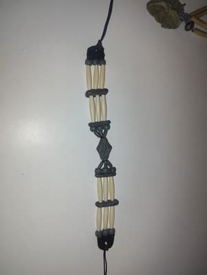vintage native bone choker necklace - Thumbnail 2