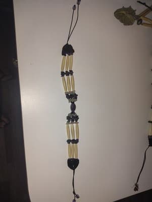vintage native american bone choker necklace - Image 1