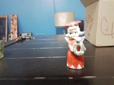 Vintage Ceramic Angel Candel Holder Letter "O" - Image 1