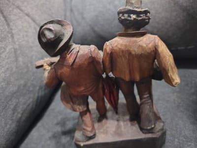 Rare Find Lot Of 4 Hand carved Wooden Figurines - Thumbnail 7