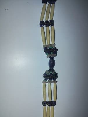 vintage native american bone choker necklace - Thumbnail 2