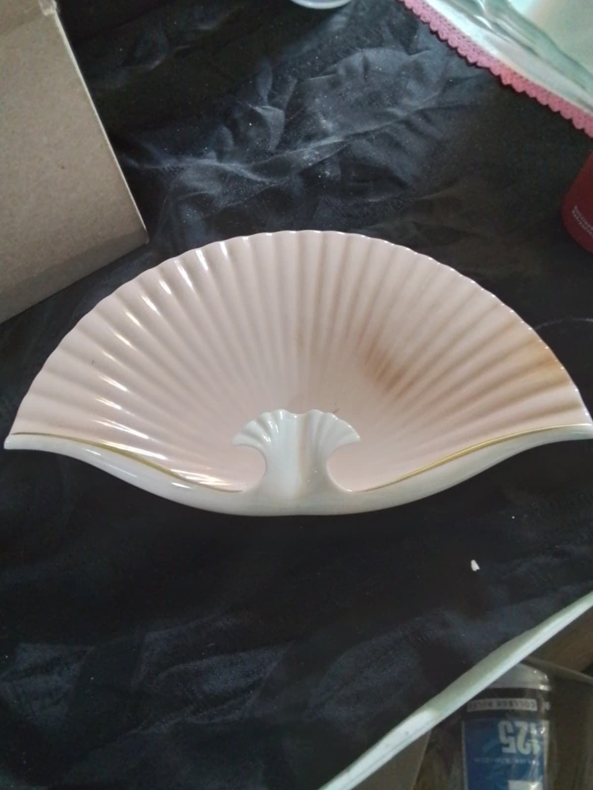 Lenox sea shell dish pink collectible home decor gold trim trinket - Image 1