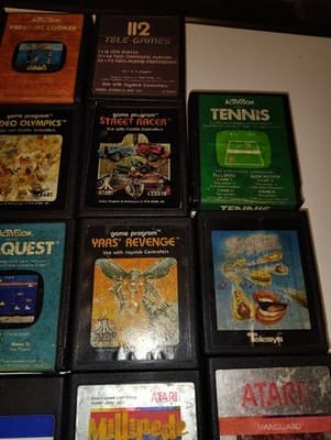 Vintage ATARI GAME CONSOLES LOT OF 2 AND LOT OF 30 GAMES - Thumbnail 8