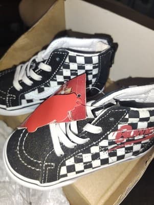 Vintage David Bowie Vans Sk8-hi Zip Size 7.5; Toddler - Thumbnail 2
