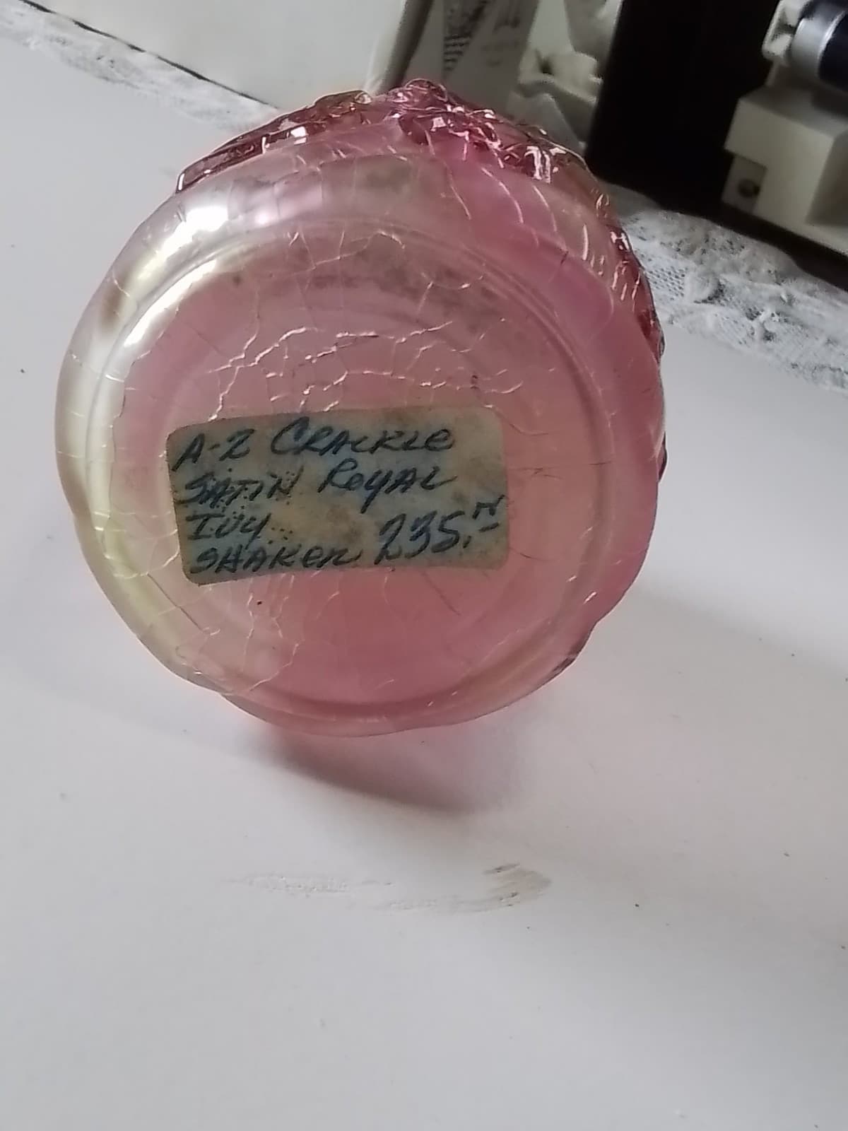Rare Find Vintage Crackle Satin Royal Ive Sugar Shaker 1800's - Thumbnail 2