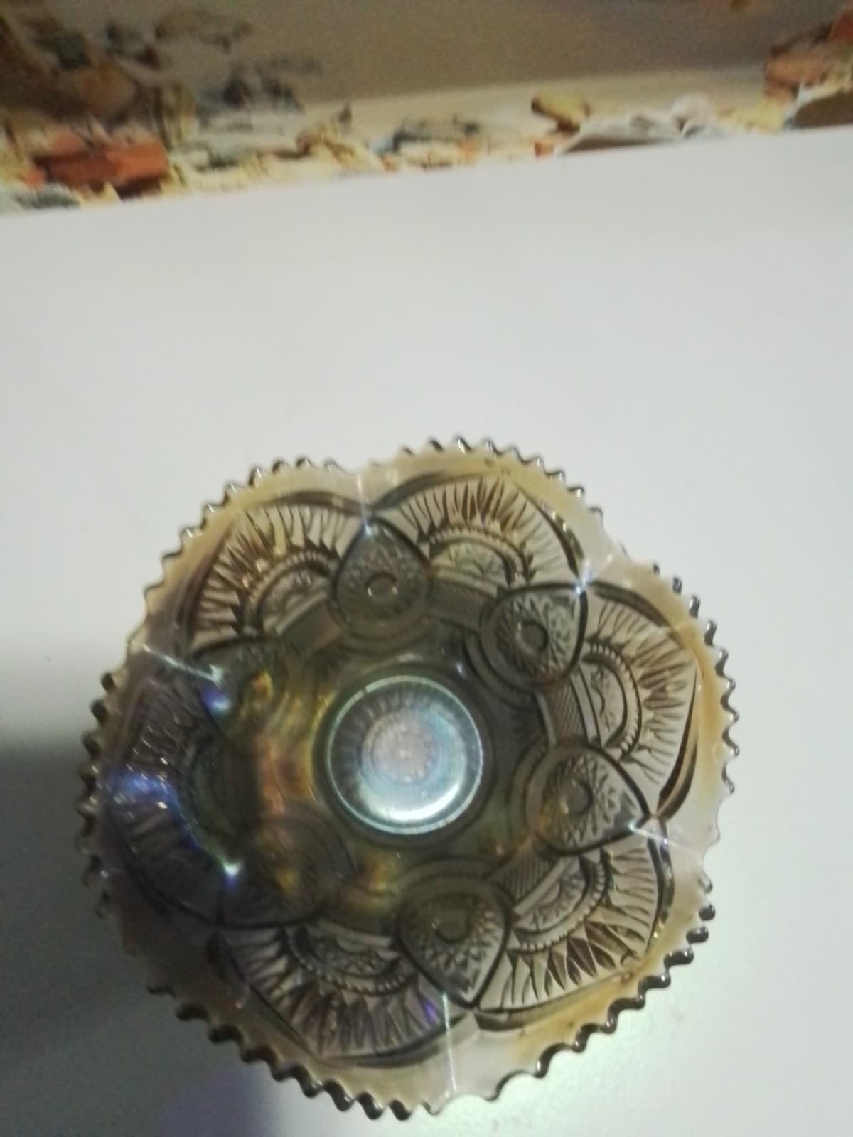 vintage carnival glass Lot Of 2 1900's Mismatched - Thumbnail 8