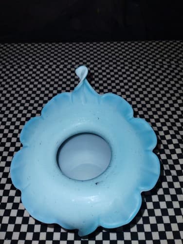 Antique satin glass vase with a plump orb form and sinewy calla lily flower... - Thumbnail 3