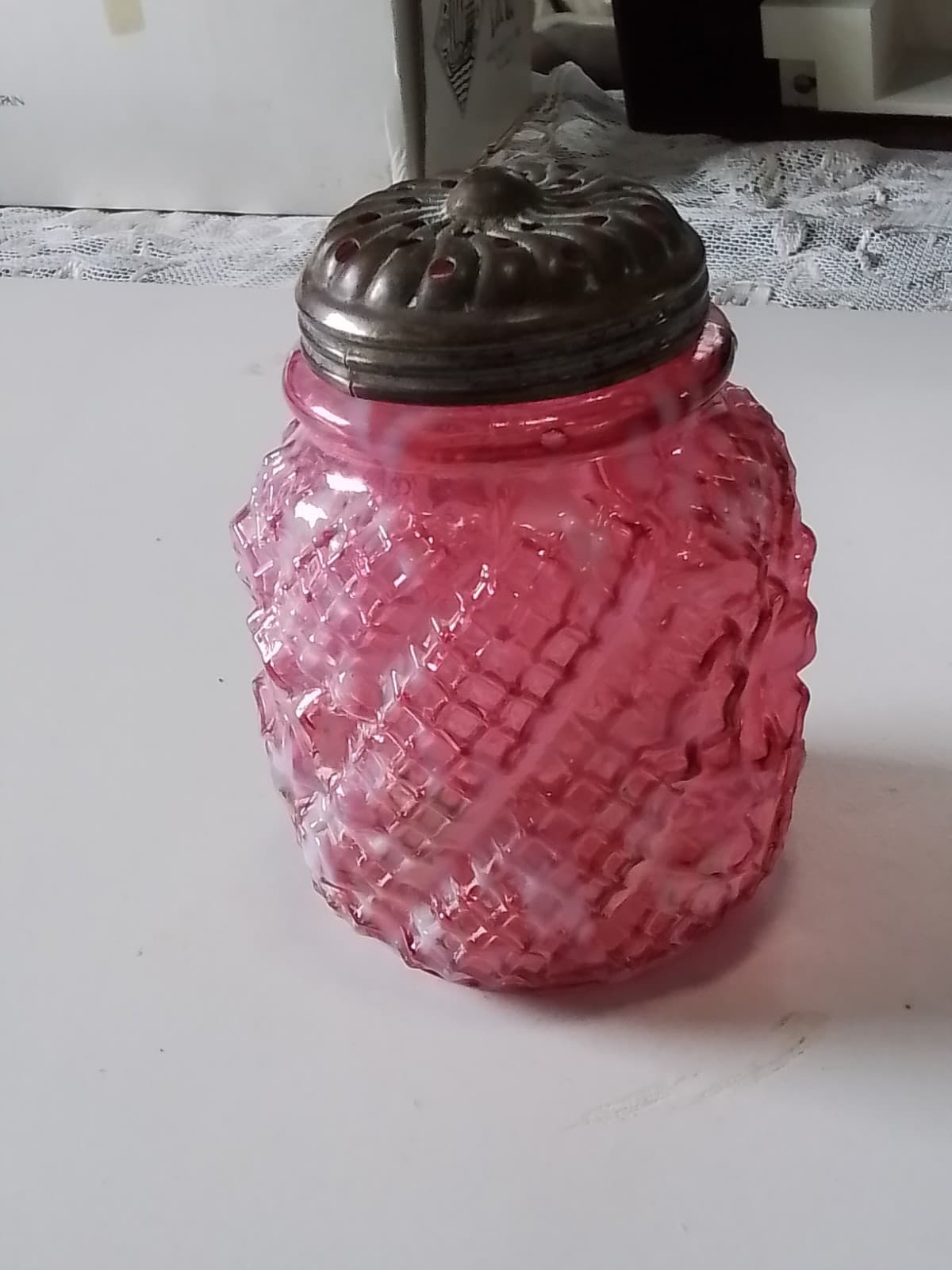 Rare Find Daisy & Fern Northwood Cranberry Sugar Shaker 1895 - Thumbnail 2