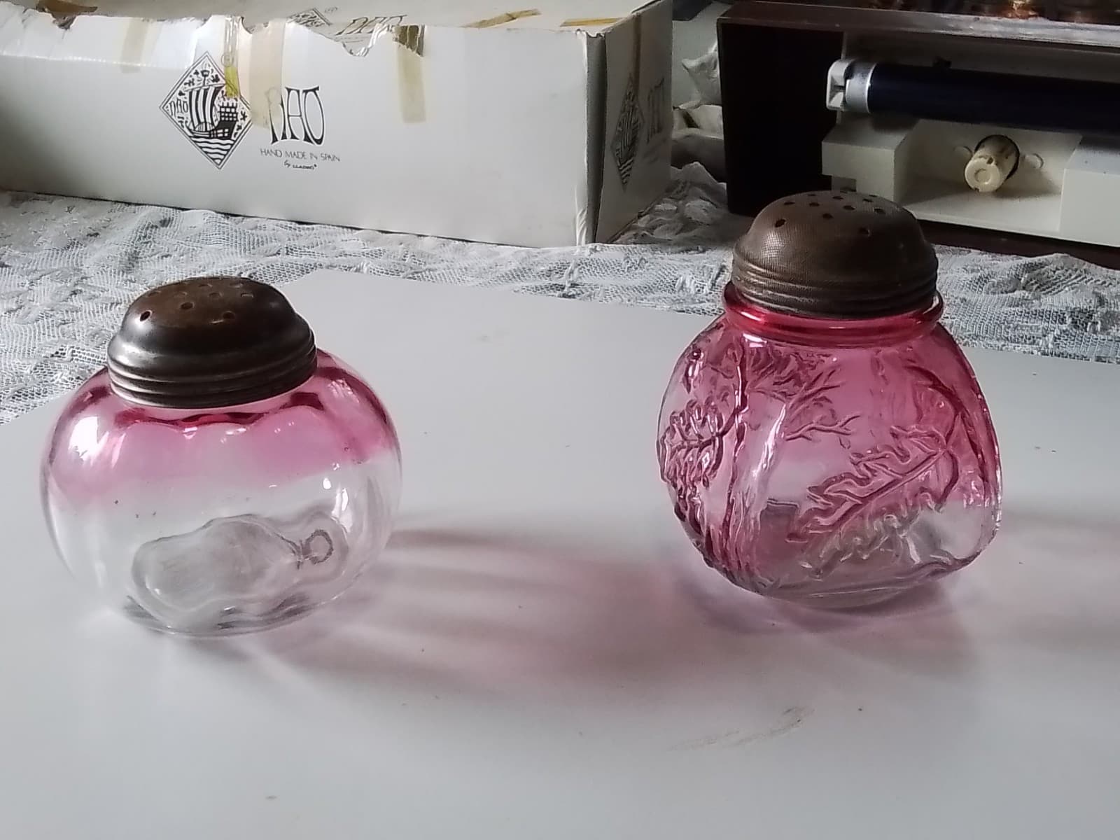Vintag Northwoods Sugar Shakers Set Of 2 Cranberry Royal Ivy 1800's - Image 1