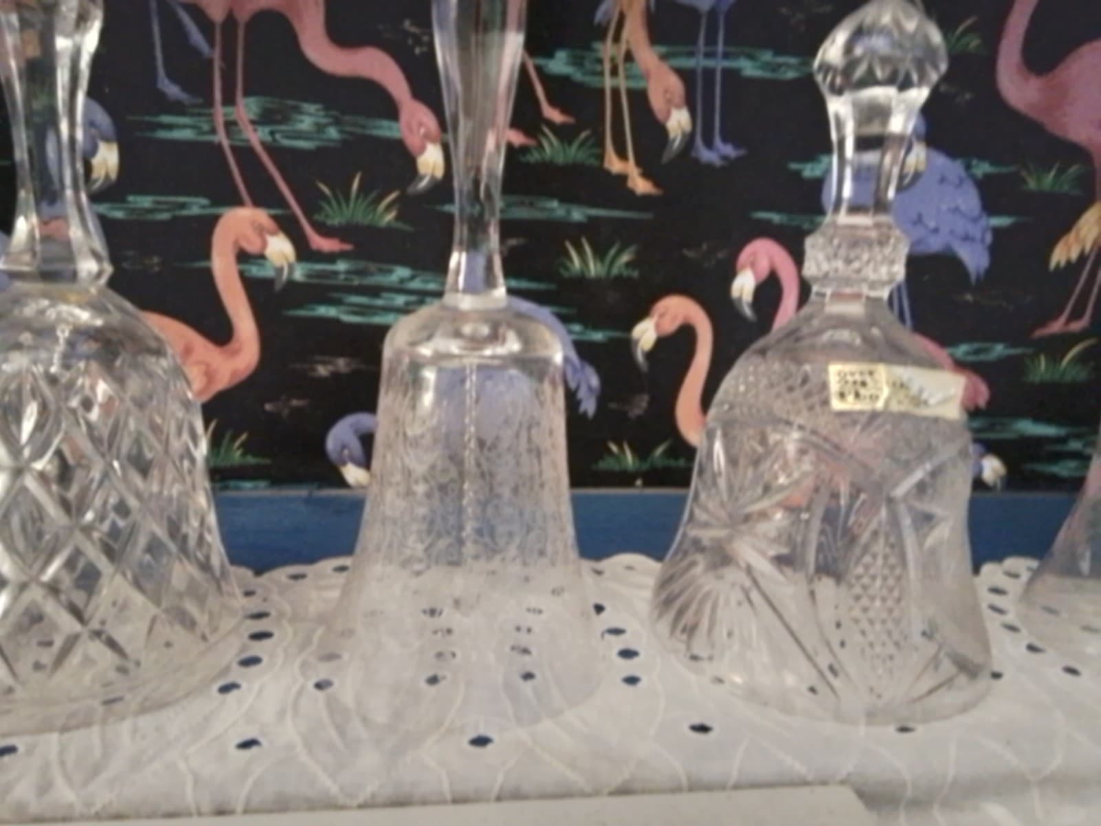 Antique Crystal Bells Lot Of 8 Mismatched - Thumbnail 4