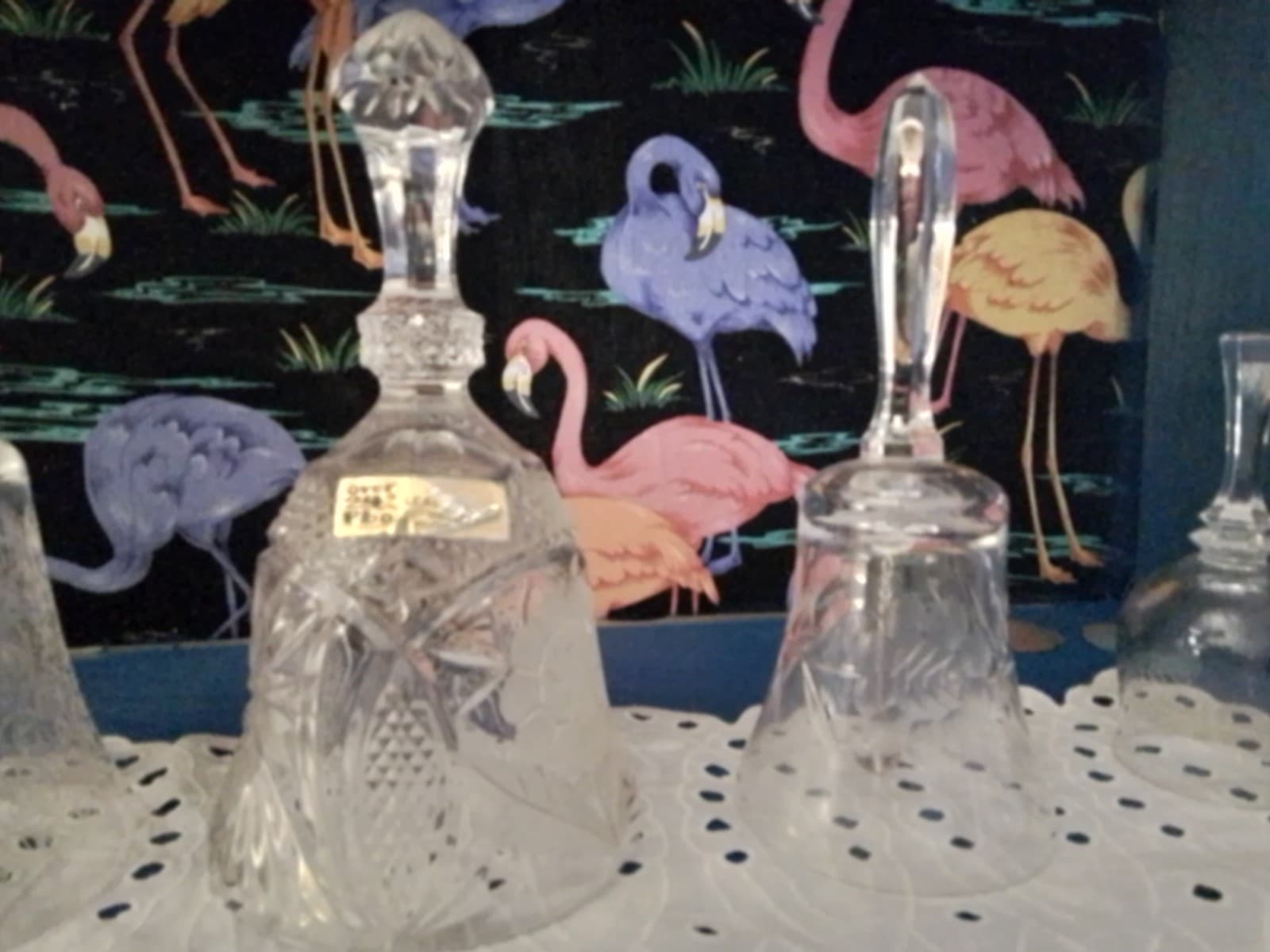 Antique Crystal Bells Lot Of 8 Mismatched - Thumbnail 5