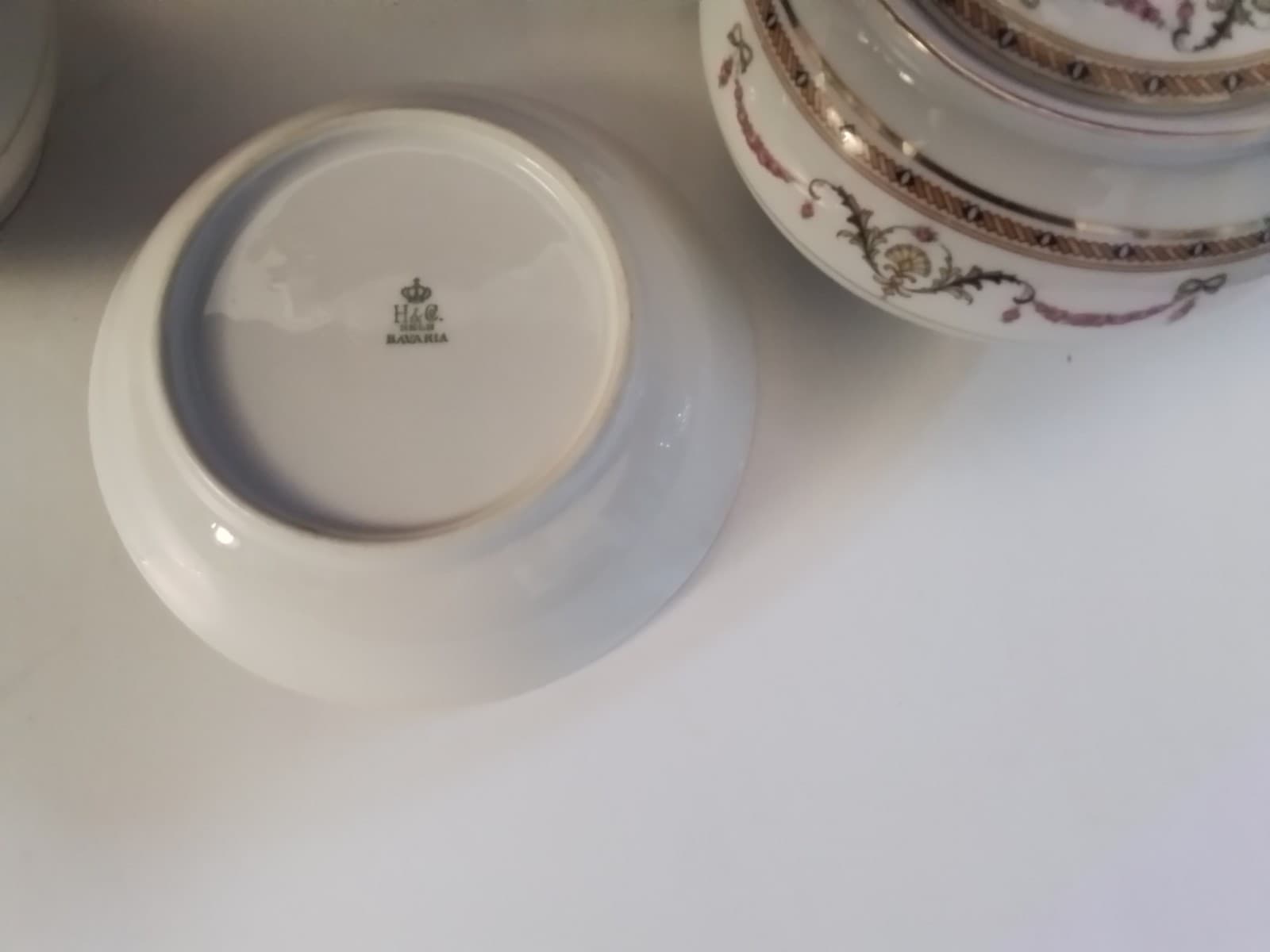 Antique Heinrich & Co Selb Bavaria Creamer And Sugar Bowl set With Ex plates - Thumbnail 8