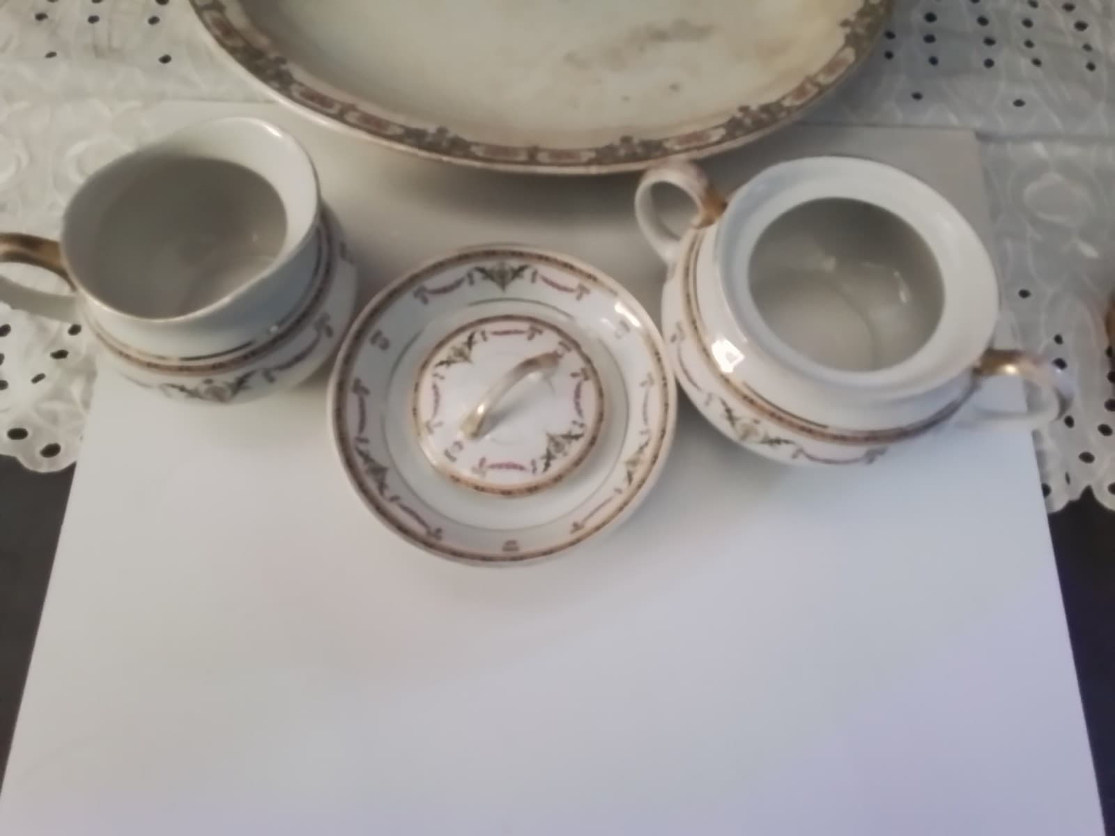 Antique Heinrich & Co Selb Bavaria Creamer And Sugar Bowl set With Ex plates - Thumbnail 7