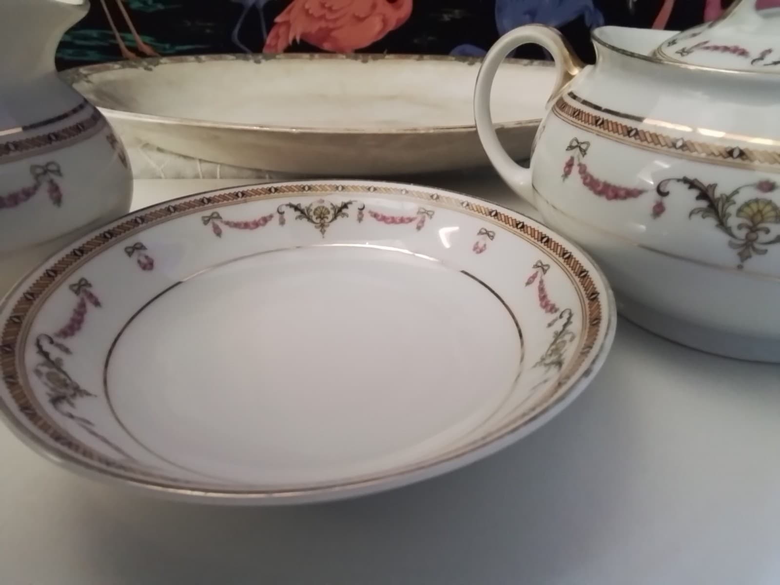 Antique Heinrich & Co Selb Bavaria Creamer And Sugar Bowl set With Ex plates - Thumbnail 4