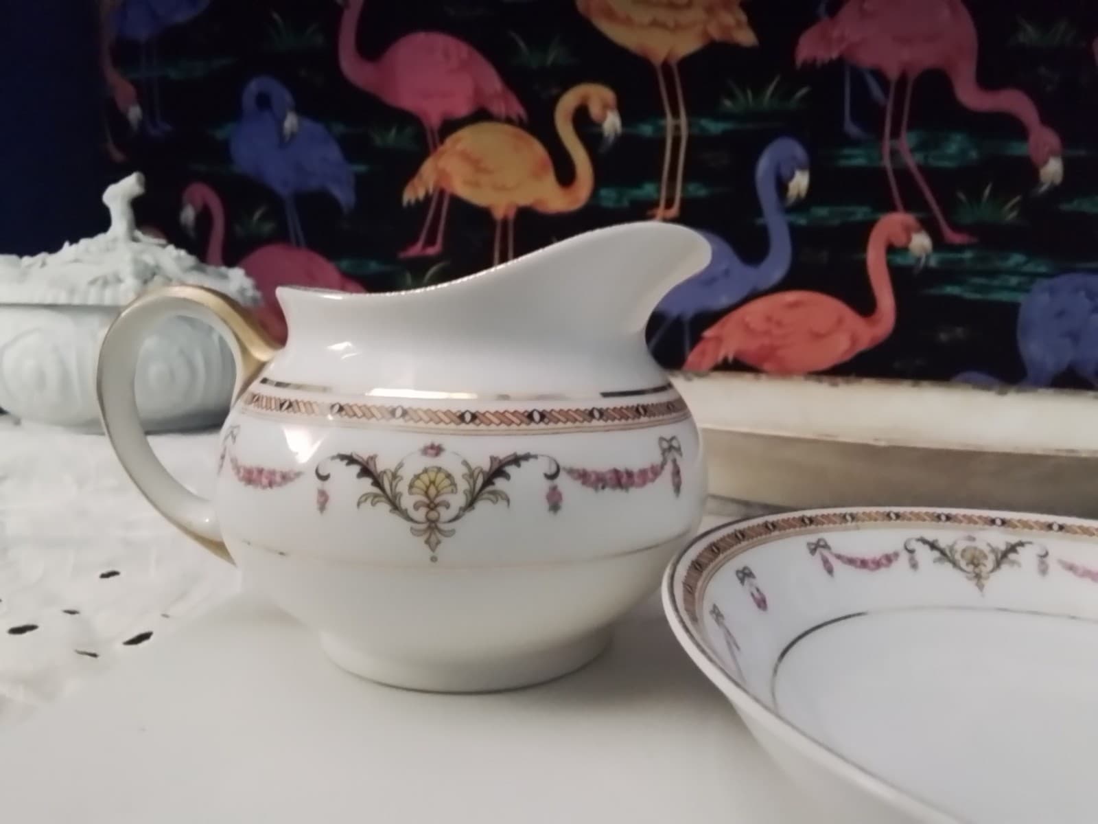 Antique Heinrich & Co Selb Bavaria Creamer And Sugar Bowl set With Ex plates - Thumbnail 3