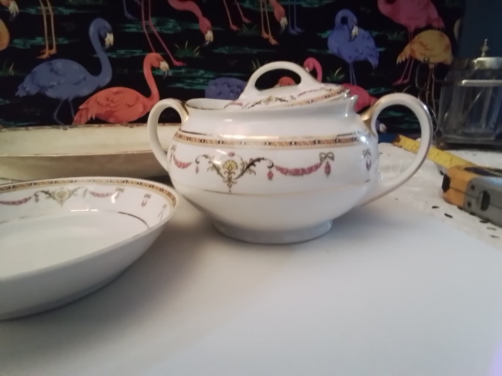 Antique Heinrich & Co Selb Bavaria Creamer And Sugar Bowl set With Ex plates - Thumbnail 5