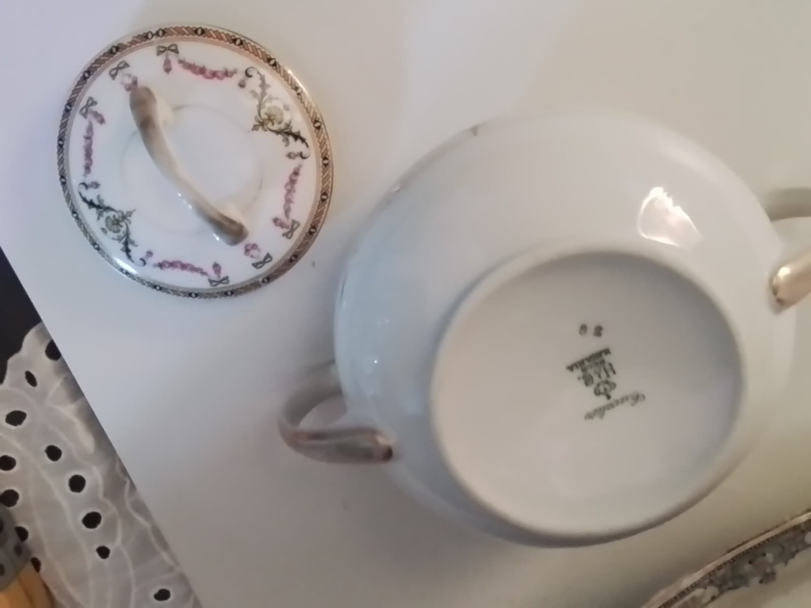Antique Heinrich & Co Selb Bavaria Creamer And Sugar Bowl set With Ex plates - Thumbnail 11