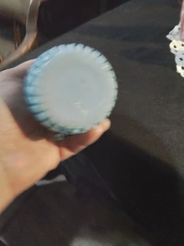 Vintage Blue Opalescent Manganese Glass Swirl Sugar Shaker - Thumbnail 2