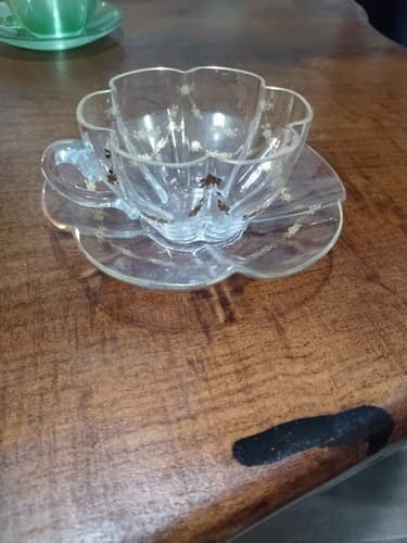 Lobmeyr Gilt Crystal Finger Bowls and Underplates Hexafoil Gold Flower... - Thumbnail 2