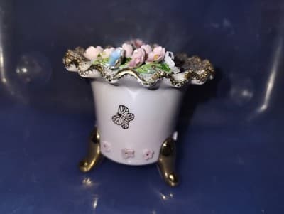 Vintage 1940's 3 Footed Pink Vase Lefton Japan China
