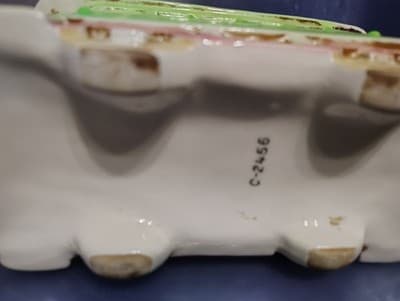 Vintage 1950's Porcelain Steam Boat And Trolley Planters Lot of 2 - Thumbnail 7