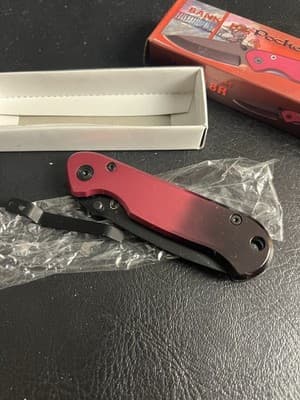 Frost Cutlery POCKET BANDIT Black And Red Knife 16-818R Bank 3.5” Blade RARE - Thumbnail 5