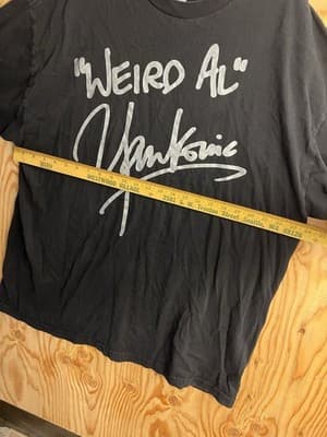 Vtg Y2K Weird Al Yankovic Black Cursive Shirt Mens XXL Signature Signed Font - Thumbnail 7