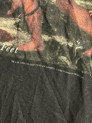 RARE VTG 1994 Crash Test Dummies God Shuffled His Feet Album Promo Tee Mens L - Thumbnail 3