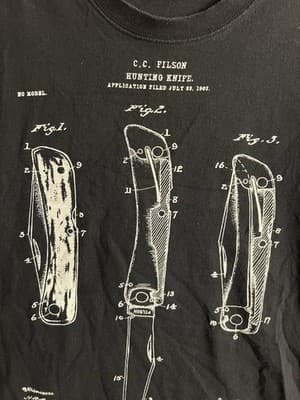 Filson T-Shirt Pioneer Hunting Knife Graphic Short Sleeve Made in USA Men's XL - Thumbnail 5