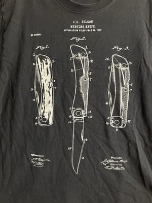 Filson T-Shirt Pioneer Hunting Knife Graphic Short Sleeve Made in USA Men's XL - Thumbnail 2