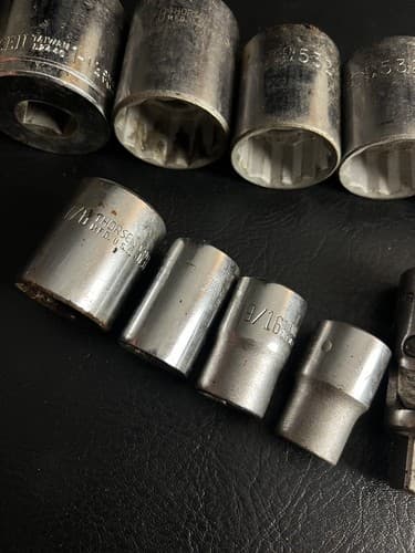 10 Pc Vtg THORSEN Socket Set USA 1-1/4, 1-1/8, 1, 15/16, 7/8, 5/8, 9/16, 1/2 - Thumbnail 6