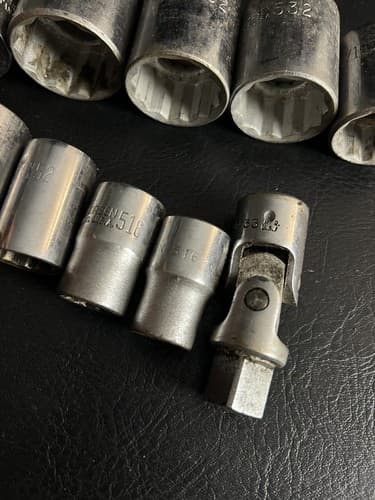 10 Pc Vtg THORSEN Socket Set USA 1-1/4, 1-1/8, 1, 15/16, 7/8, 5/8, 9/16, 1/2 - Thumbnail 5