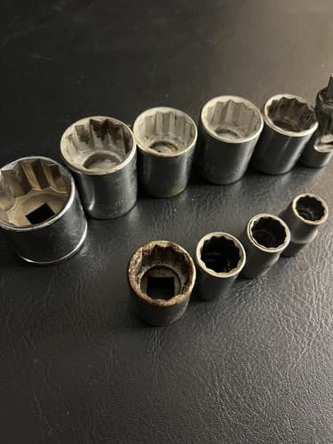 10 Pc Vtg THORSEN Socket Set USA 1-1/4, 1-1/8, 1, 15/16, 7/8, 5/8, 9/16, 1/2 - Thumbnail 10